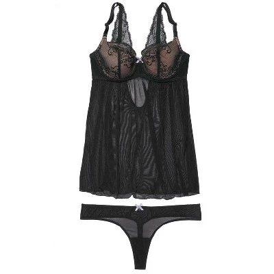 Adore Me Women's Ella Babydoll Lingerie 4 Adore Me Women's Ella Babydoll Lingerie - Image 4